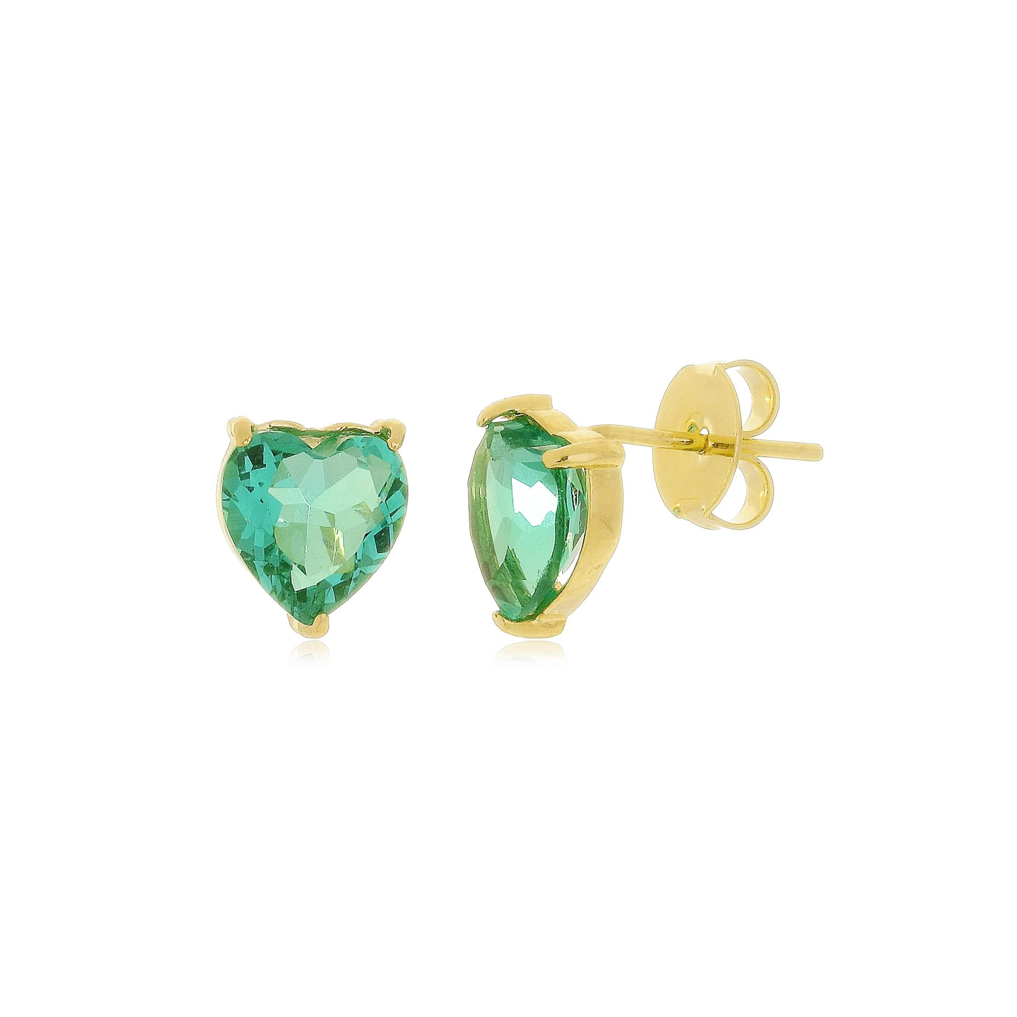 Conjunto Coração Letra Personalizável Silvia - em banho ouro 18k - Imagem 2