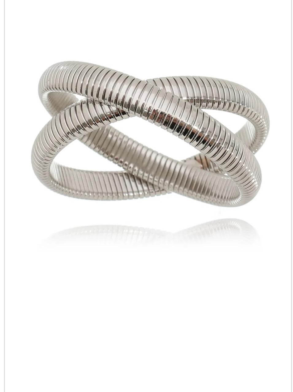 Pulseira Dupla Monica - em banho ródio branco