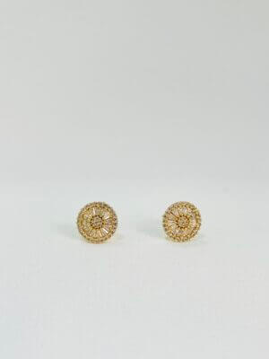 Brinco Pizza Cristal M - em banho ouro 18k