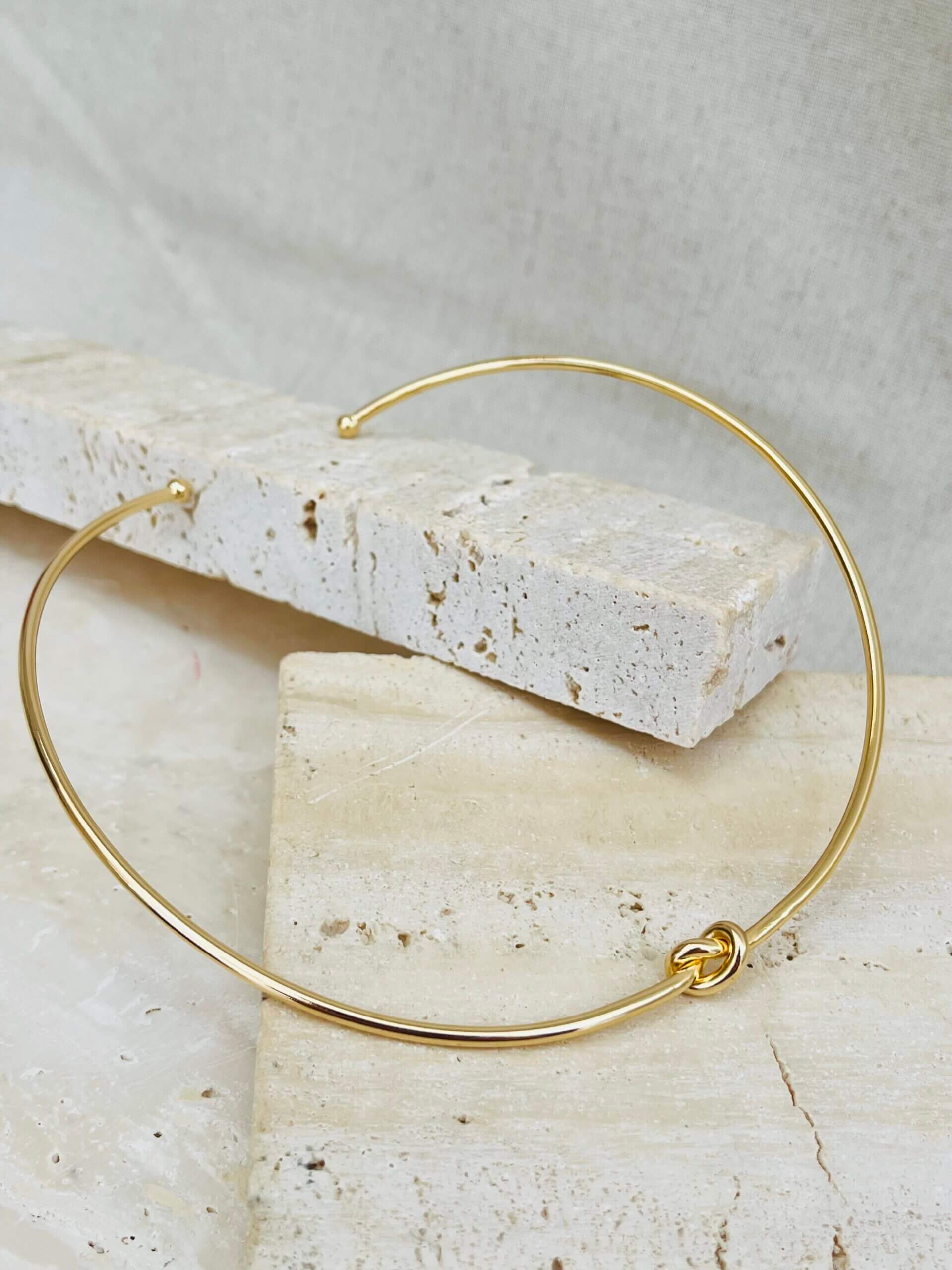 Choker Rígida Nó - em banho ouro - Imagem 2