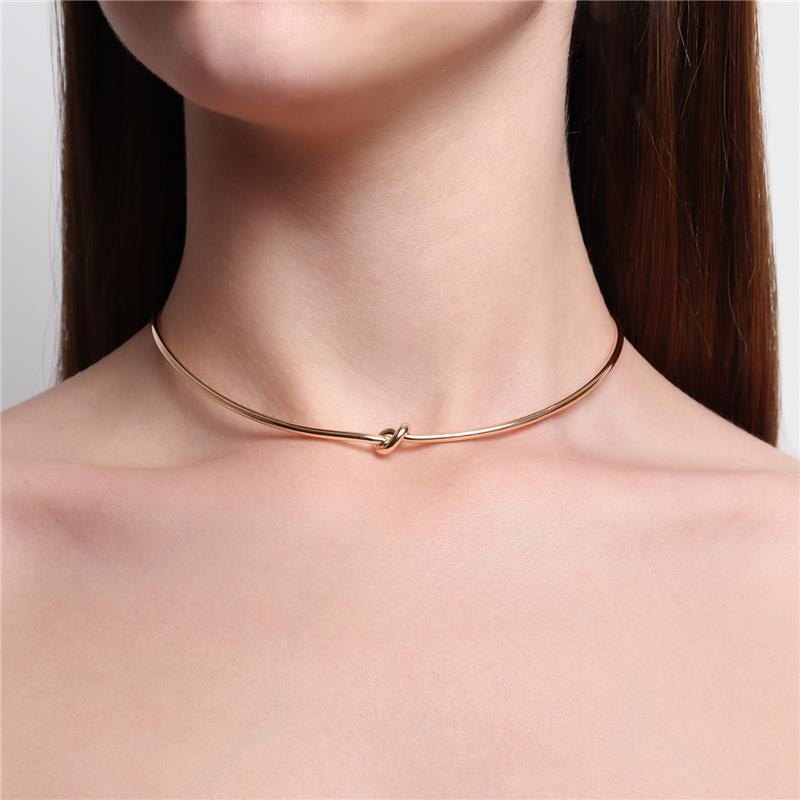 Choker Rígida Nó - em banho ouro - Imagem 3