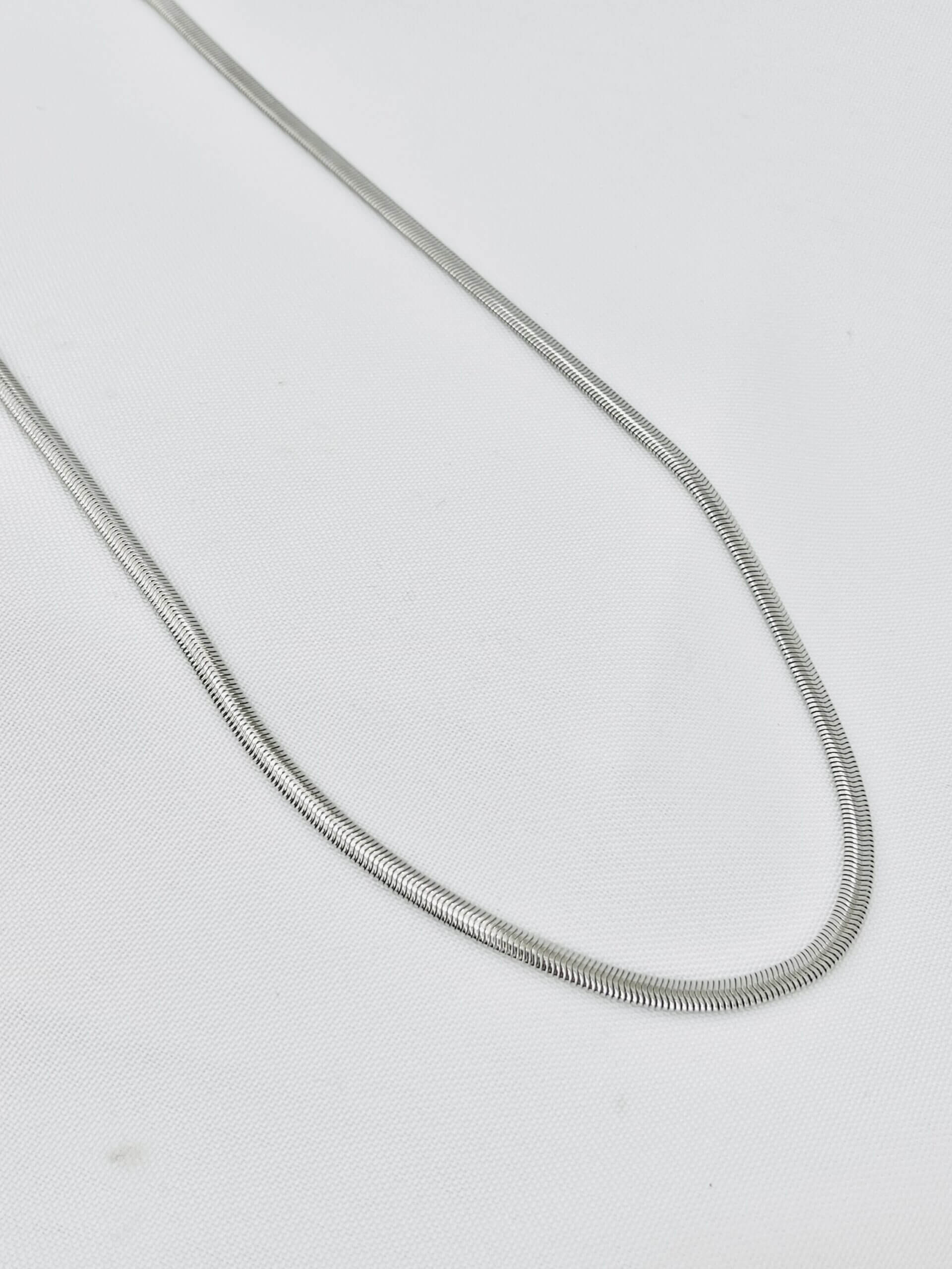 Colar Snake Longo - em banho ródio branco