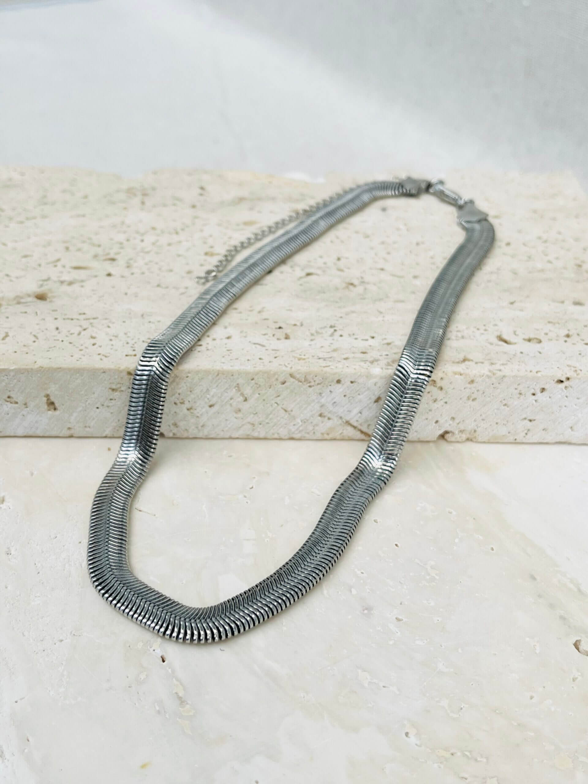 Colar Snake - Ródio Branco - Imagem 2