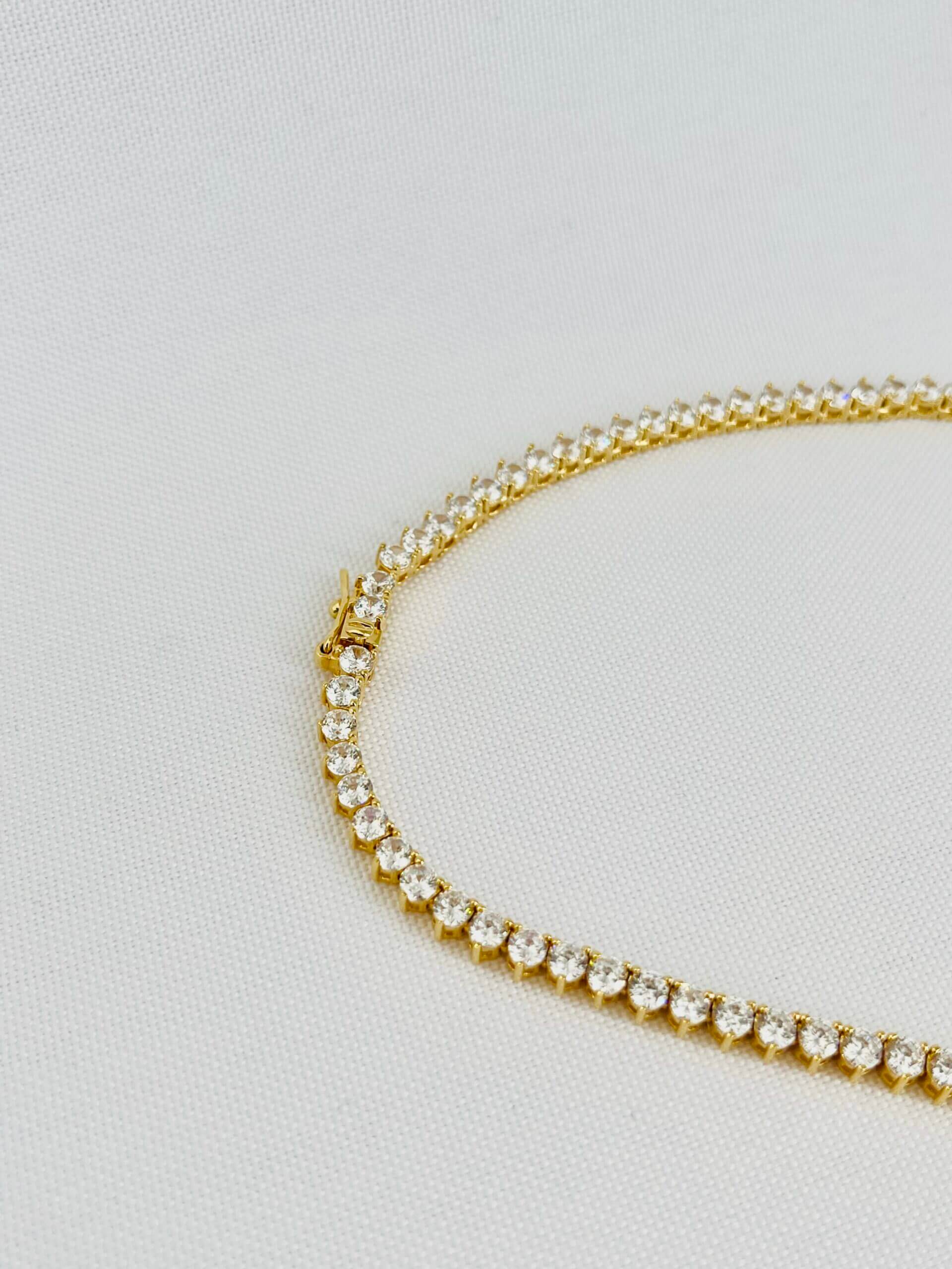 Colar Riviera 3 Pontas Julia - em banho ouro 18k - Imagem 5