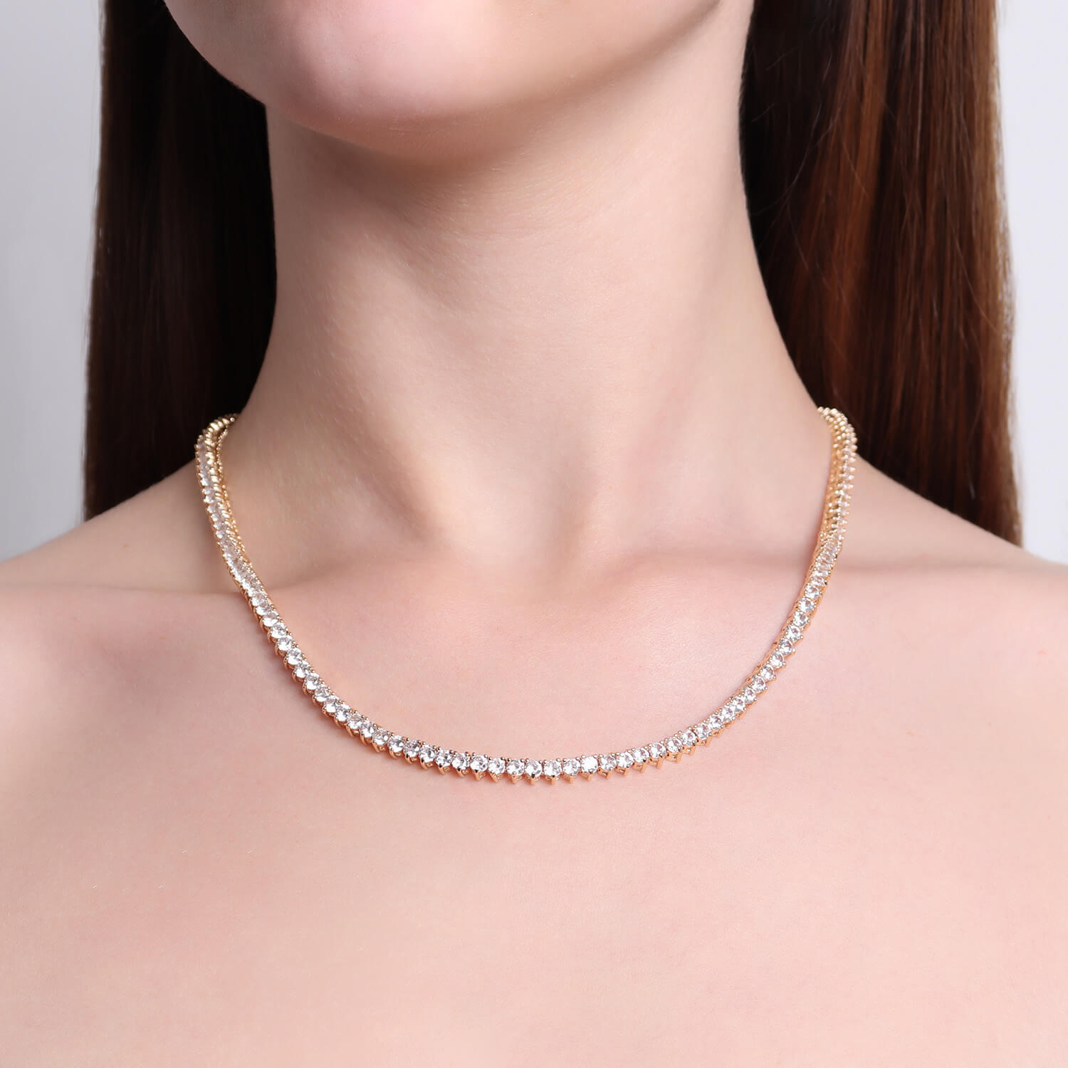 Colar Riviera 3 Pontas Julia - em banho ouro 18k - Imagem 3