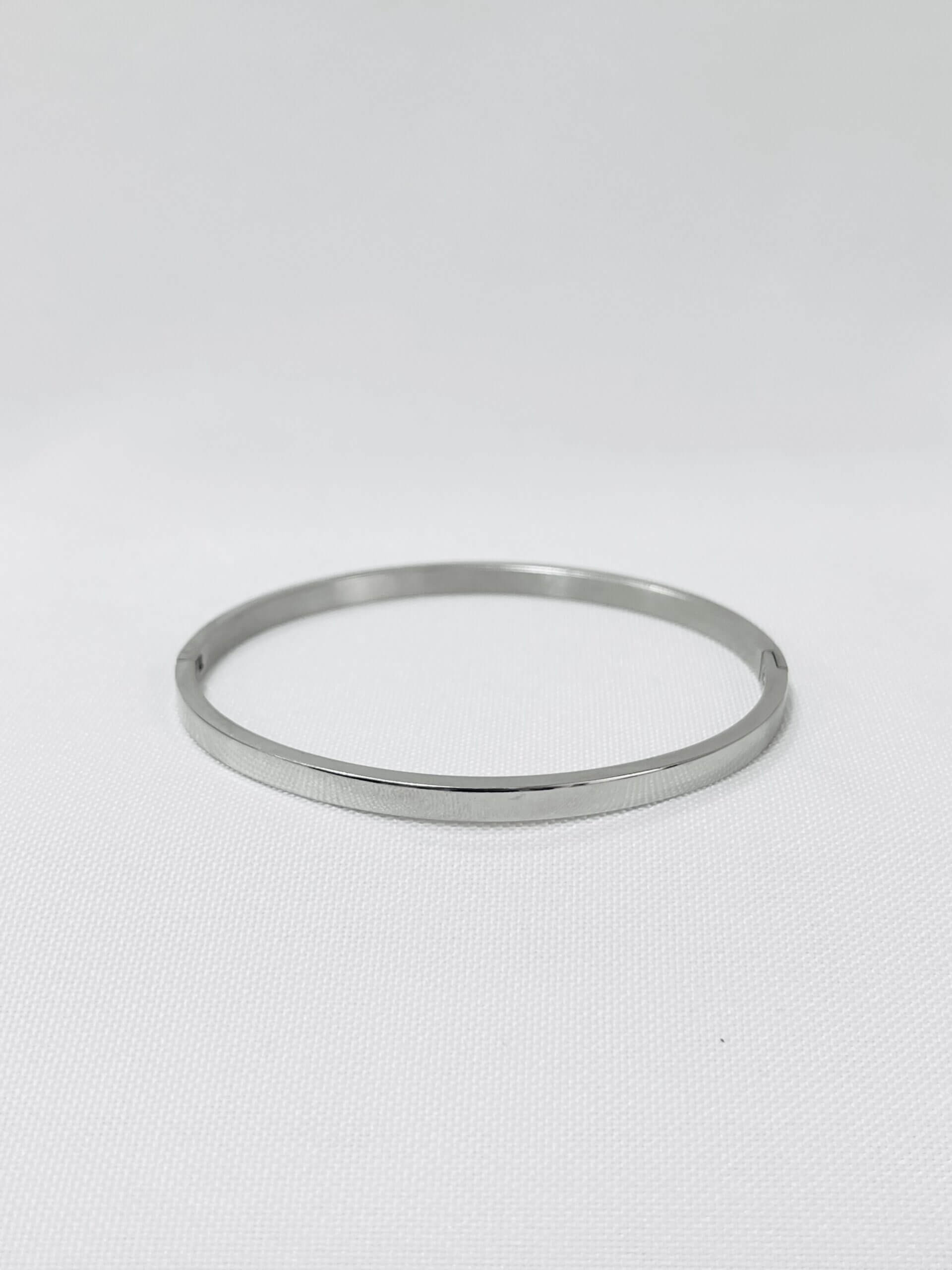 Bracelete Liso Albiero - em banho ródio branco
