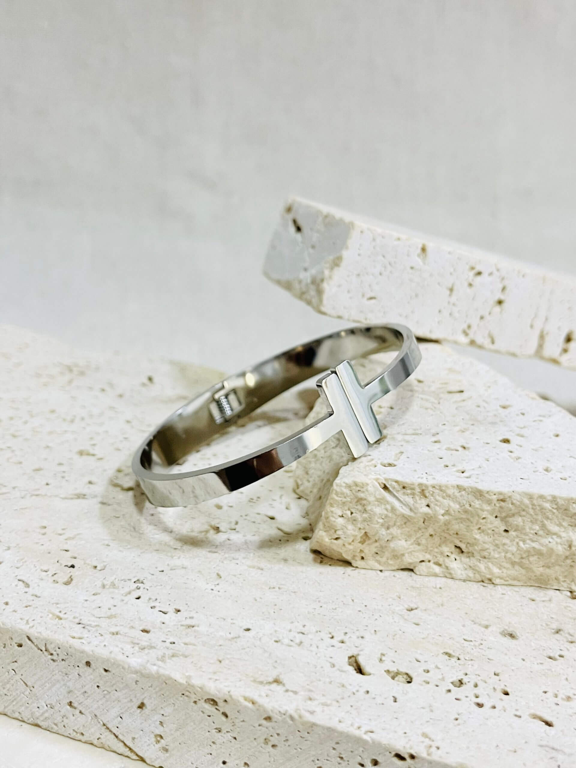 Bracelete Amanda Liso - em banho ródio branco - Imagem 2
