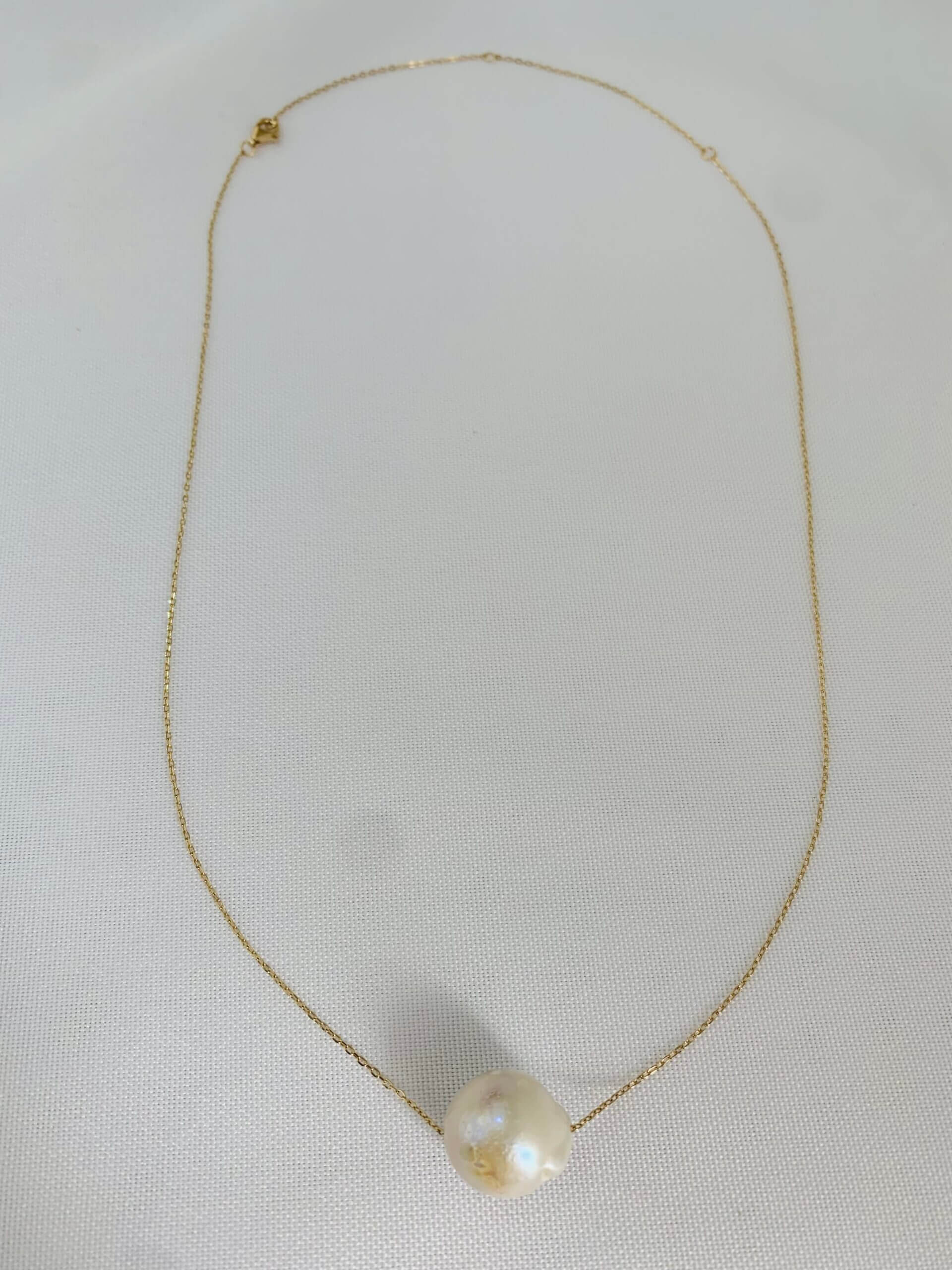 Colar Pérola Iriana Prata 925 - em banho ouro 18k - Imagem 4