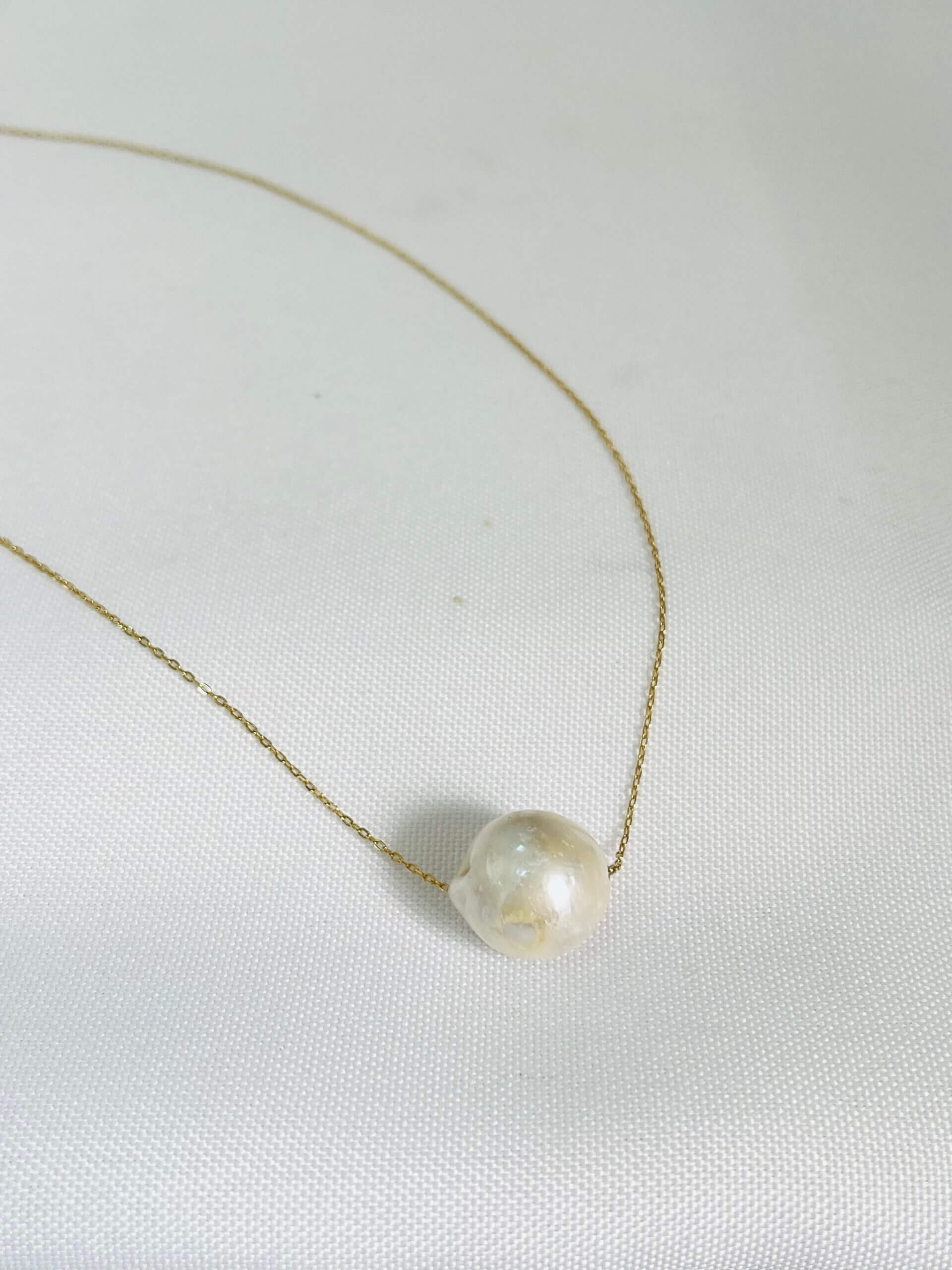 Colar Pérola Iriana Prata 925 - em banho ouro 18k