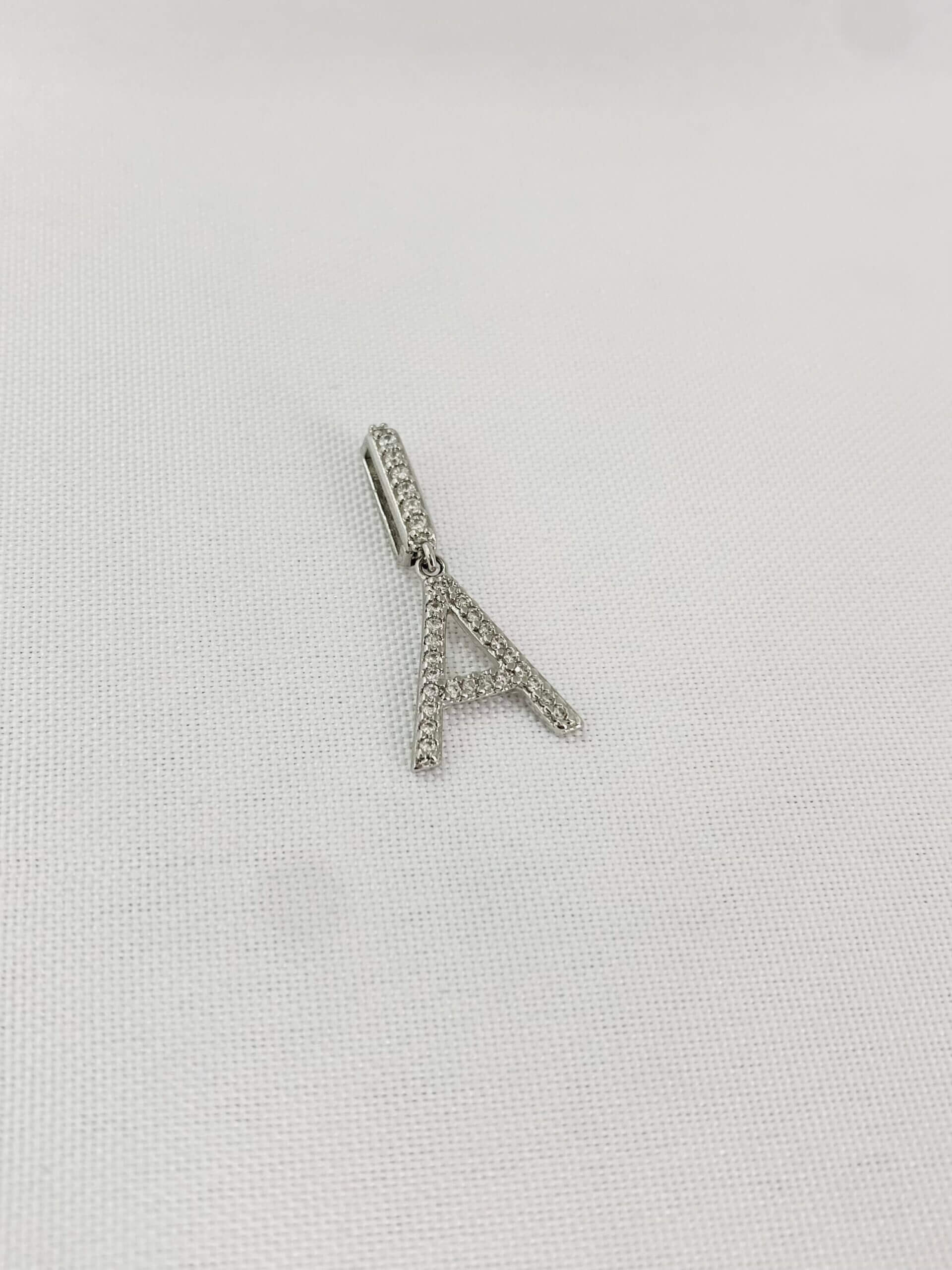 Pingente Cravejado Luxo - em banho ródio branco