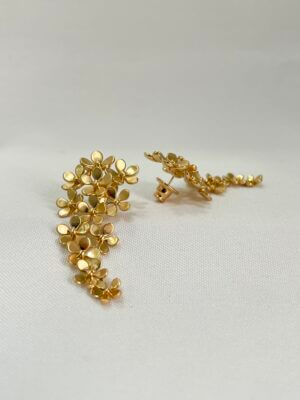 Brinco Floral Bianca - em banho ouro 18k