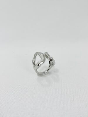 Anel Assimétrico Ôrganico Kiara - em ródio branco