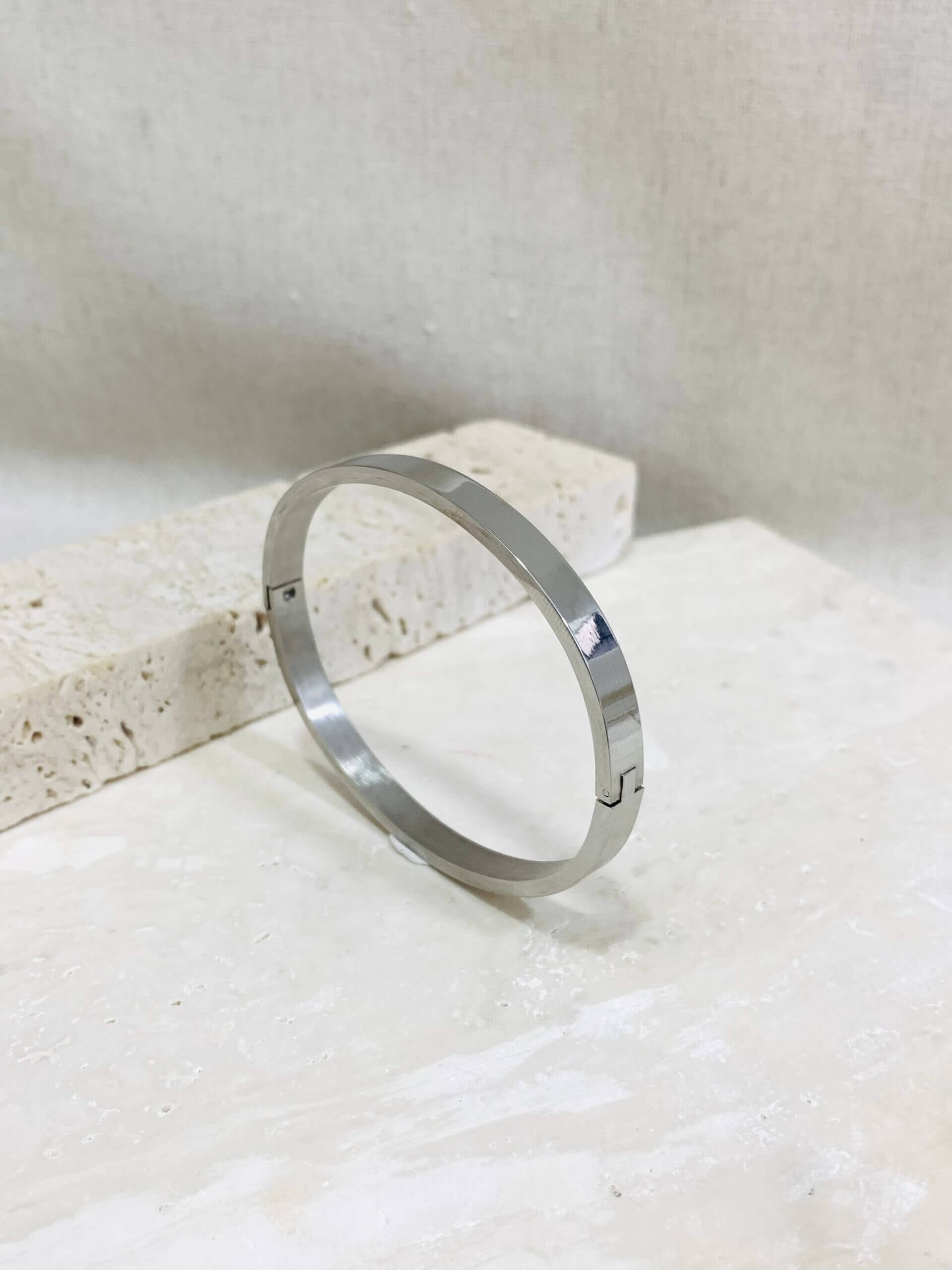 Bracelete Liso Albiero G - em ródio branco - Imagem 3