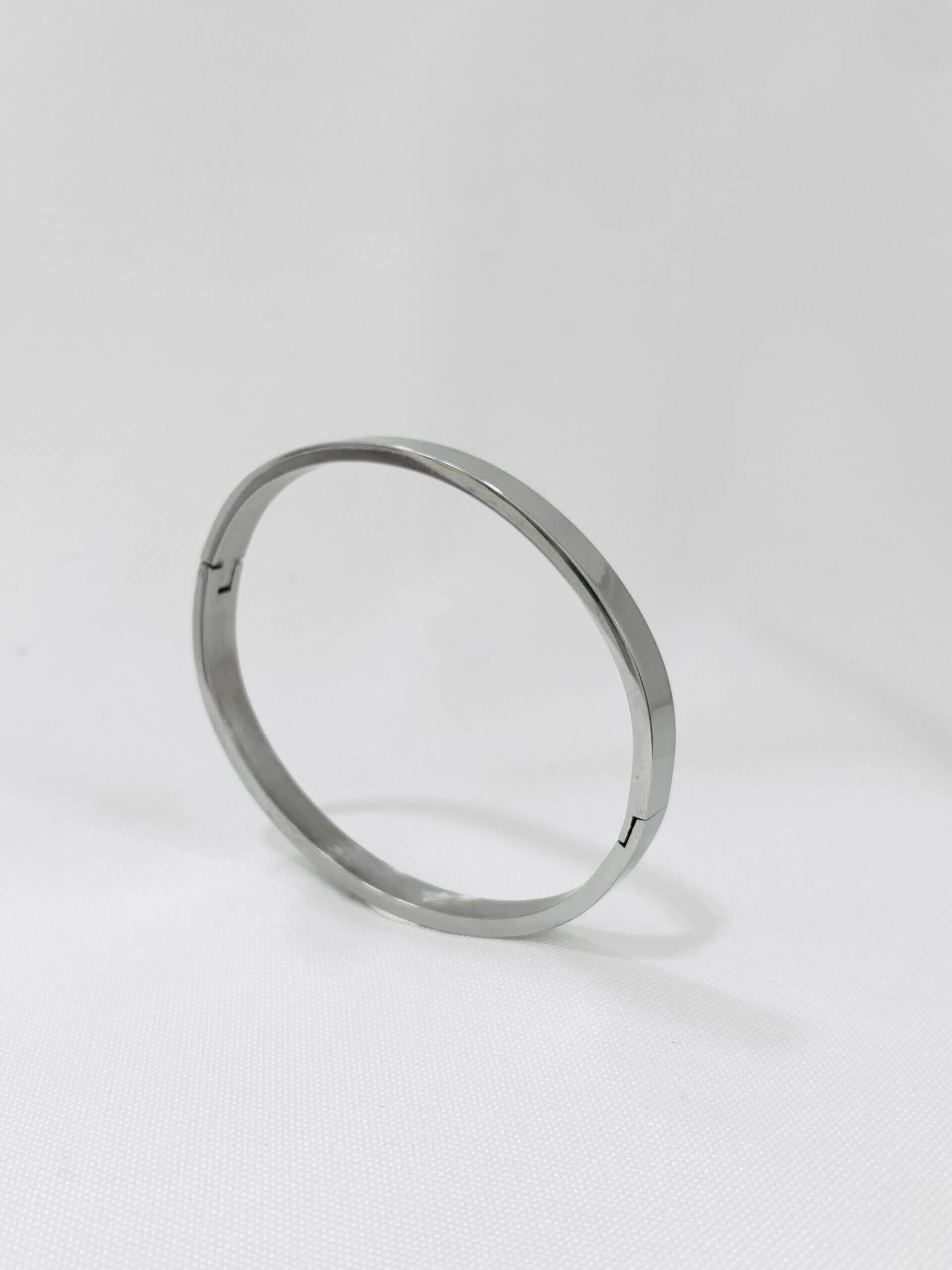 Bracelete Liso Albiero G - em ródio branco