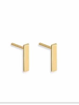 Brinco Mini Chapa Lisa Flávia - em banho ouro 18k
