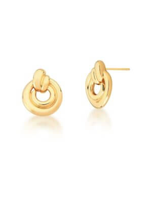 Brinco Esfera Belle - em banho ouro 18K