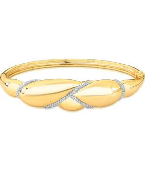 Bracelete Abstrato Liso Debora - em banho ouro 18k