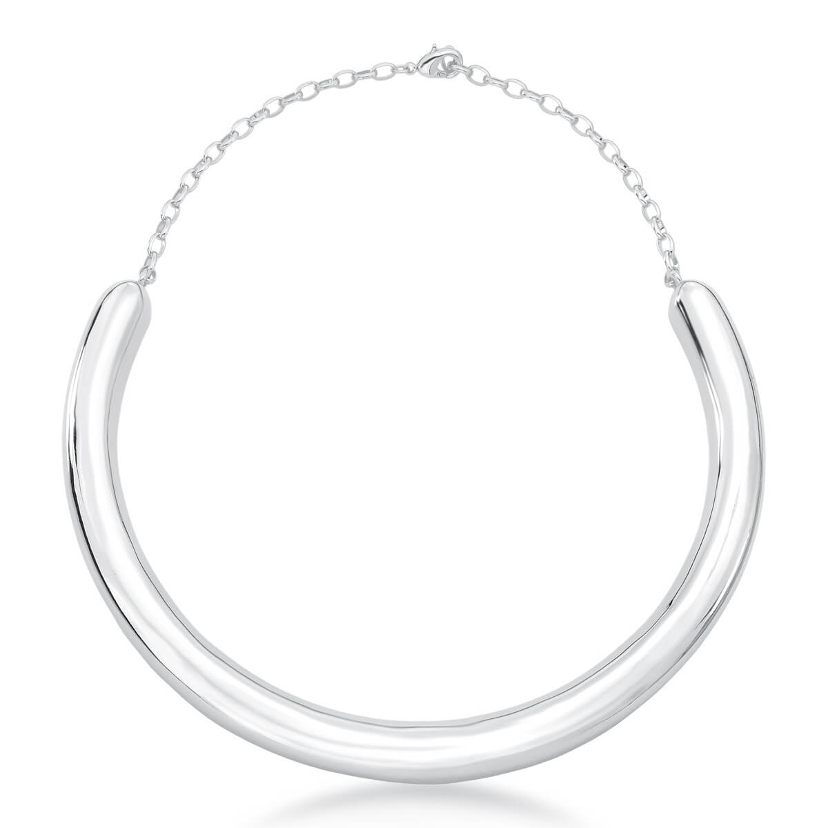 Choker Tubular Paola - em banho de ródio branco - Imagem 5