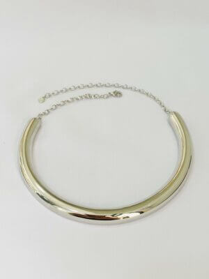Choker Tubular Paola - em banho de ródio branco