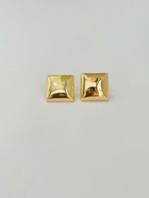 Brinco Quadrado Liso Marieli - em banho ouro 18k