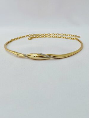 Choker Rigída Cravejada Debora - em banho ouro 18k