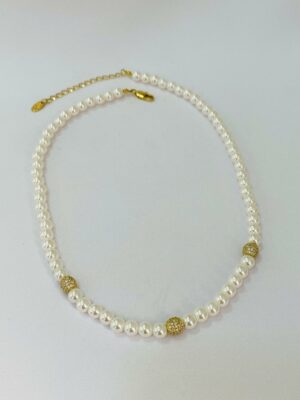 Colar de Pérola Alice - em banho ouro 18k