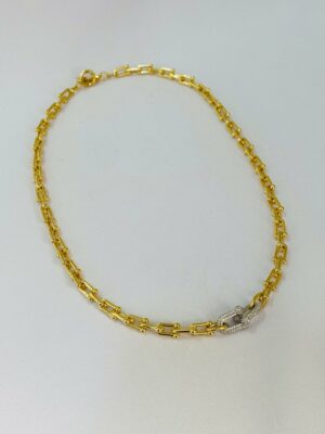 Colar Cravejado Bruna - em banho ouro 18k
