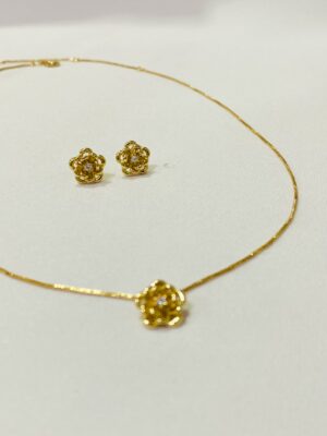 Conjunto Entrelaçado Belle - em banho ouro 18k