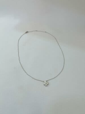 Alternative view of Colar Flor 5 mm em Moissanite - em prata 925