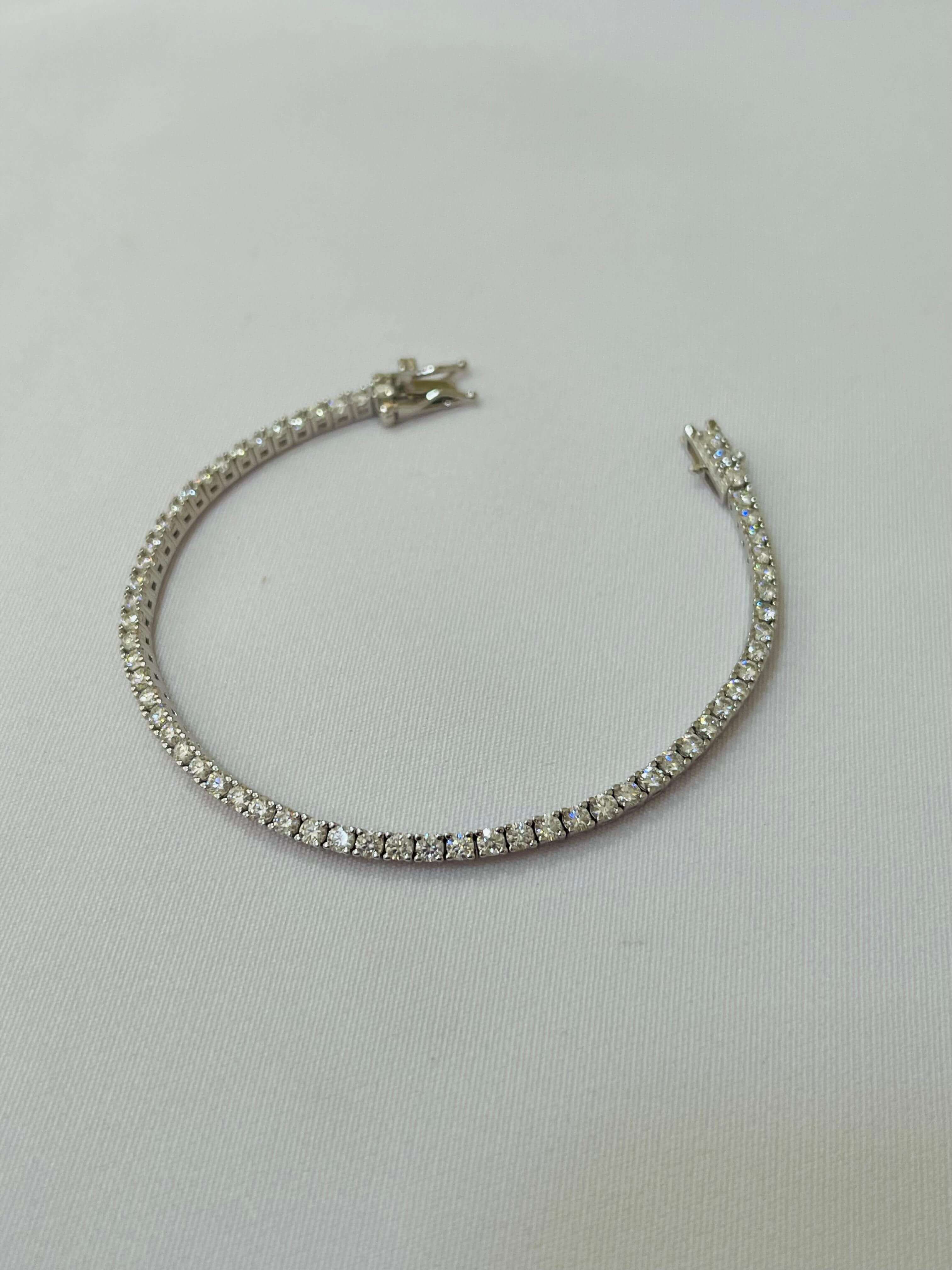 Pulseira Riviera em Moissanite - em prata 925