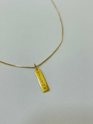 Colar Personalizado Pingente Chapa - em prata 925 finalizado no banho ouro