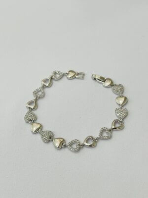 Pulseira Coração Marceli - em banho de ródio branco