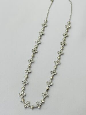 Alternative view of Choker Flower Beth - em banho de ródio branco.