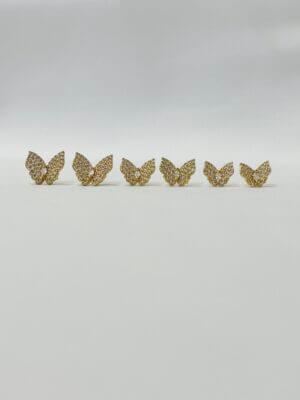 Trio Brinco Borboleta Lara - em banho ouro 18k