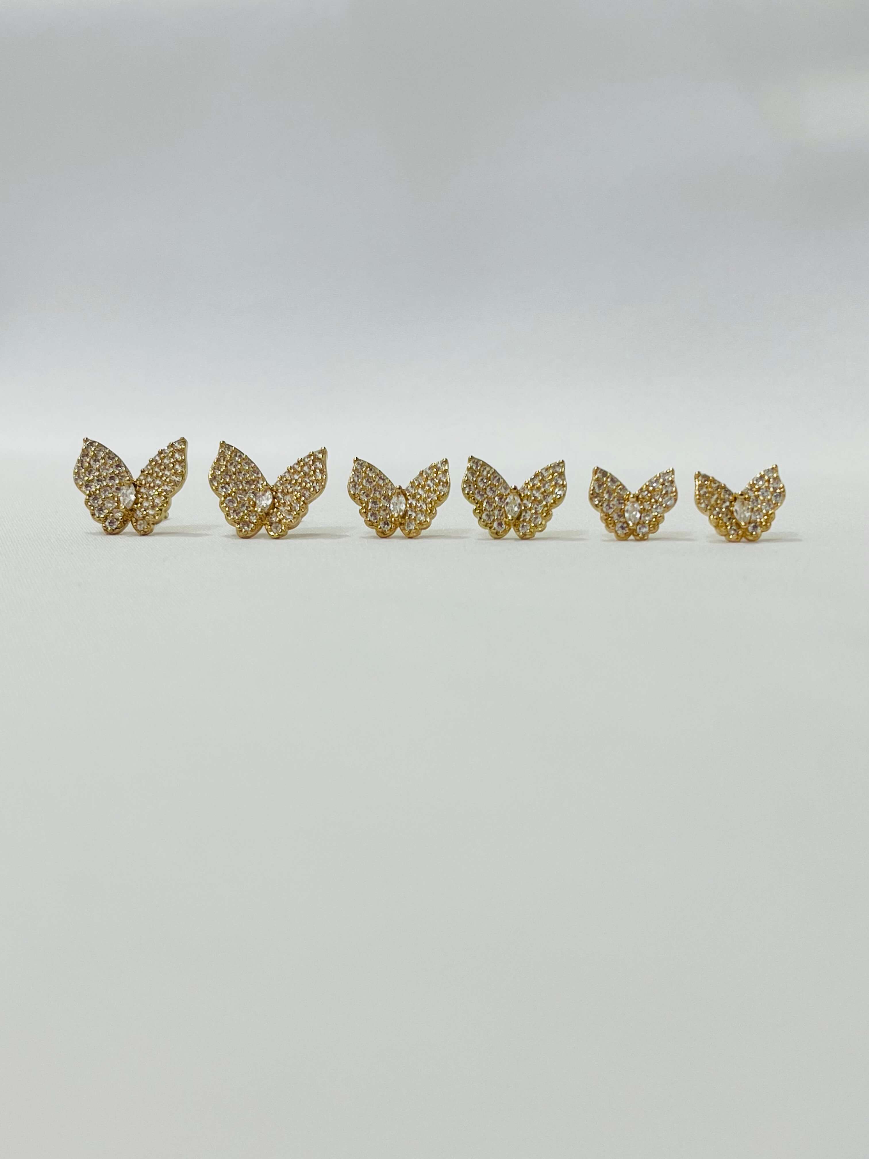 Trio Brinco Borboleta Lara - em banho ouro 18k