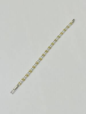 Pulseira Riviera Angelina - em banho de ródio branco e banho ouro 18k