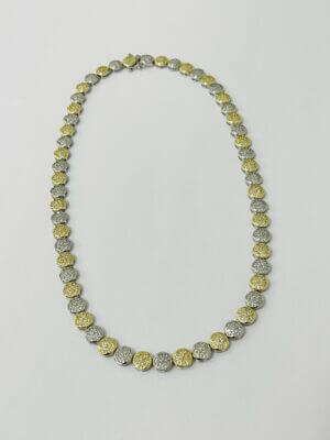 Choker Redonda Duo Karen - em banho de ródio branco e banho ouro 18K