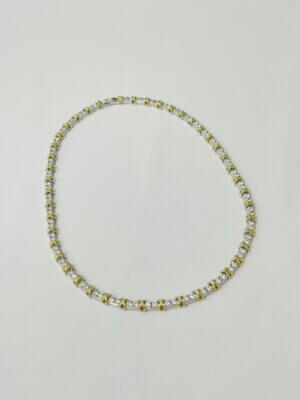 Colar Riviera Angelina - banho de ródio branco e banho ouro 18k