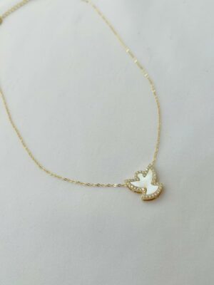 Colar Cravejado Espirito Santo - em banho ouro 18k