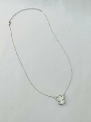 Alternative view of Colar Cravejado Espirito Santo - em banho de ródio branco