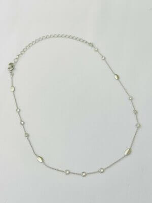 Alternative view of Choker Minimalista inspiração - em banho de ródio branco.