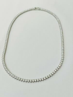 Colar Riviera Três Pontas - em banho ródio branco