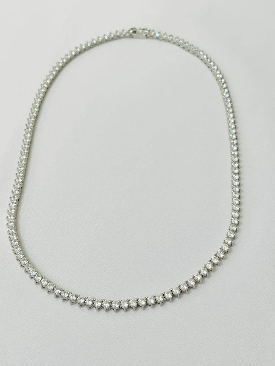 Colar Riviera 3 Pontas 3mm - em banho ródio branco