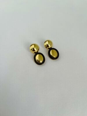 Brinco Esfera Dupla Sara - em banho ouro 18k