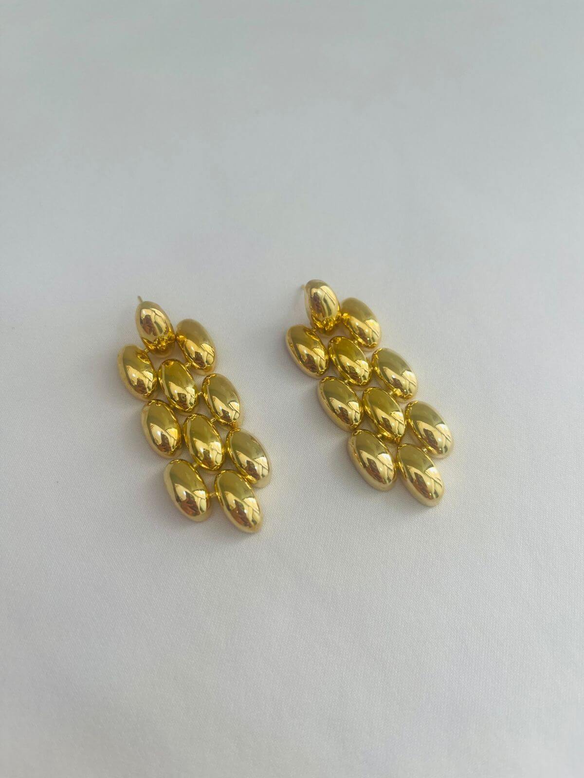 Brinco Tela Sara - Banho em Ouro 18k
