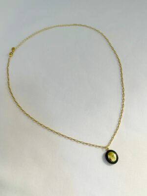 Colar Oval Orgânico Sara - em banho Ouro