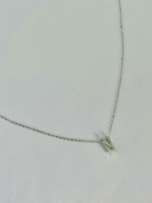 Colar Letra Delicado Yara - em banho Ródio Branco