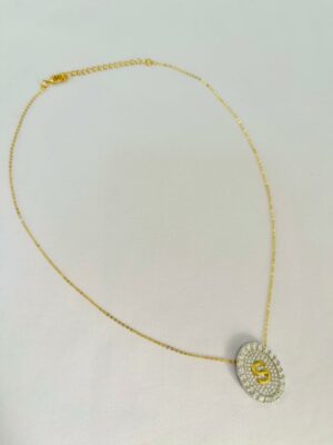 Alternative view of Colar Personalizado Duo Nayara - em banho Ouro 18k e Ródio Branco