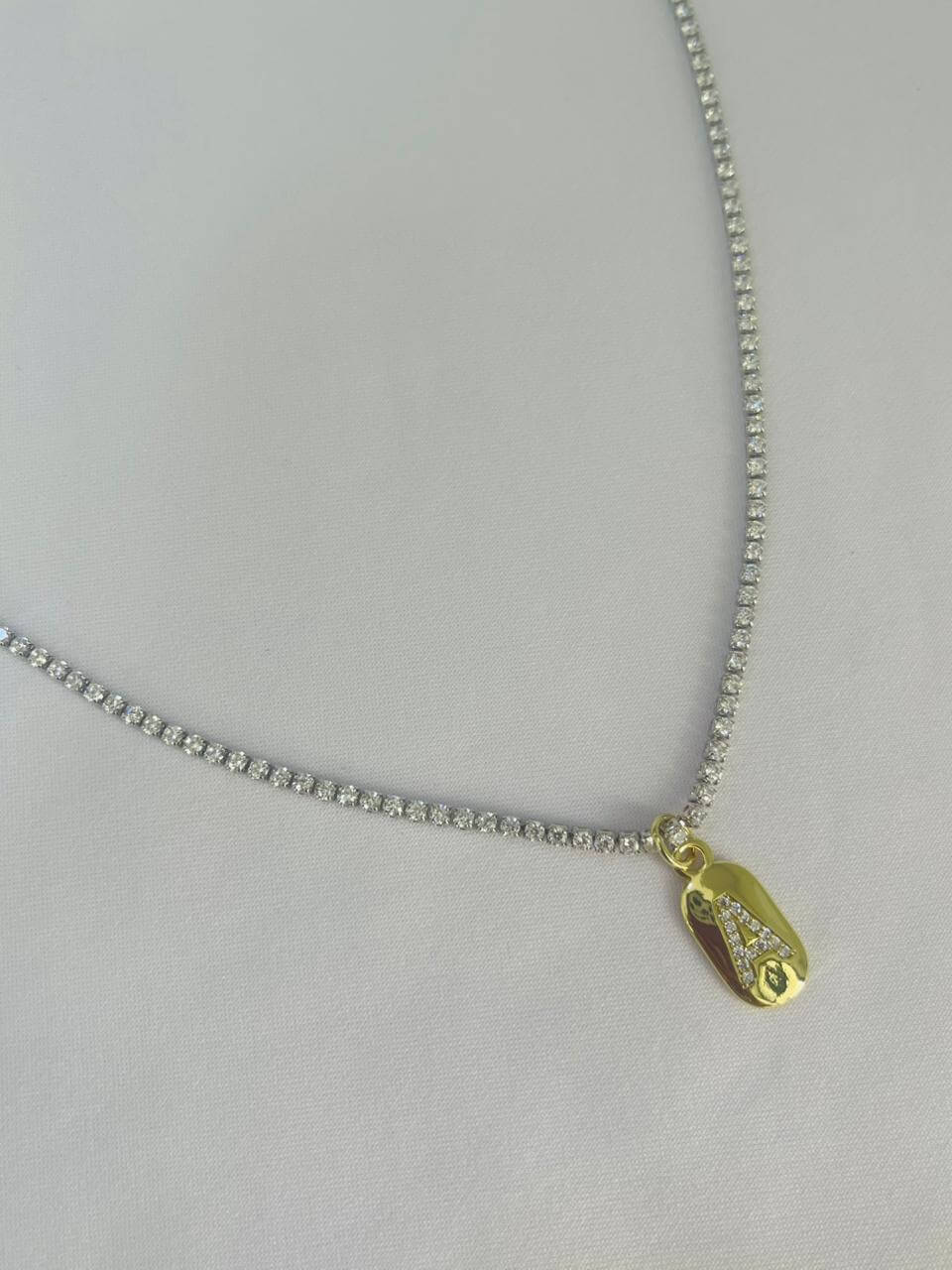 Colar Personalizado Cintia - em banho Ouro 18k e Ródio Branco - Imagem 3