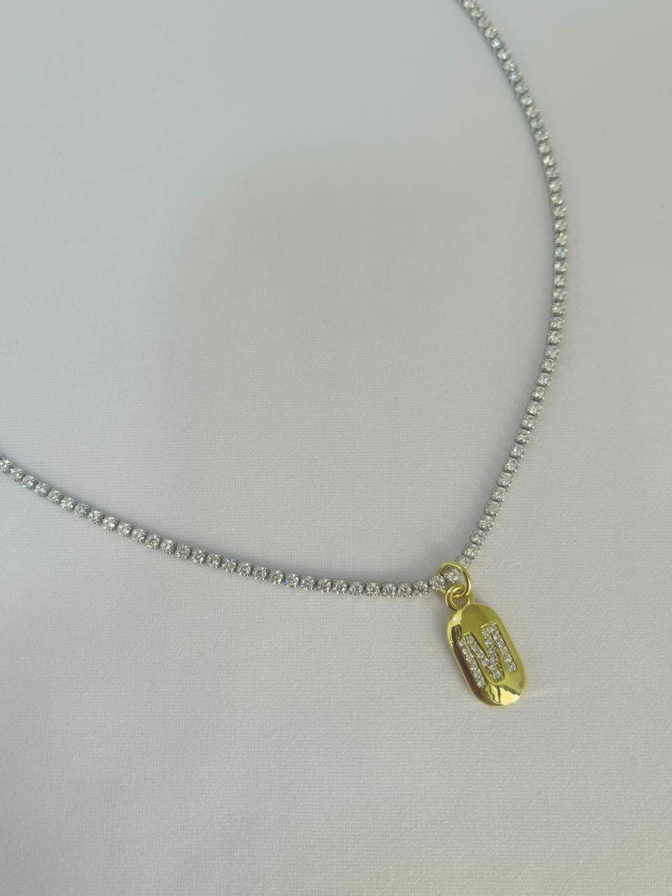 Colar Personalizado Cintia - em banho Ouro 18k e Ródio Branco - Imagem 2
